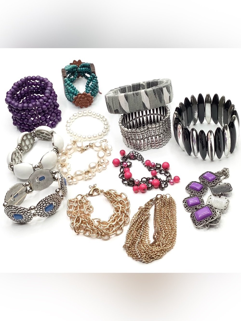 Mixed Women's Bracelet Set - Beaded Chain Bracelets 13 in Total - GUC